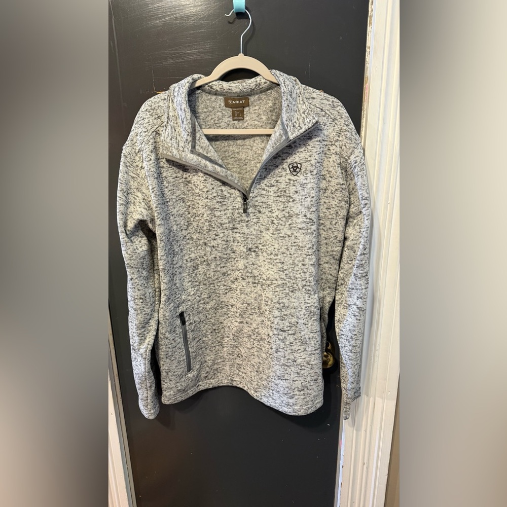 Ariat Men's Heathered Gray Zip-Up Sweater